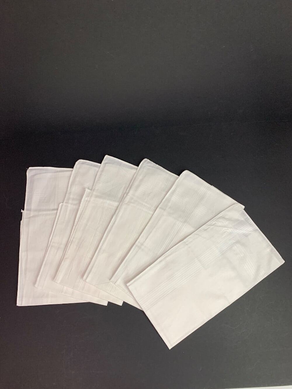 Lot of 6 New Handkerchiefs Mens White Subtle Pattern 15" x 16"